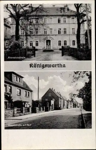 Ak Königswartha in der Oberlausitz, Feierabendheim, Hauptstraße, Post