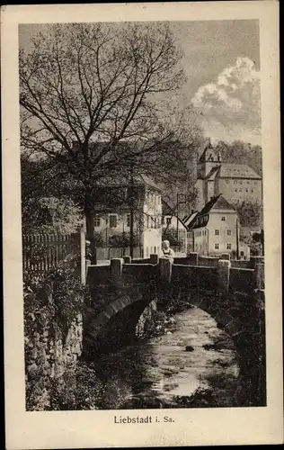Ak Liebstadt Erzgebirge Sachsen, Brückenpartie