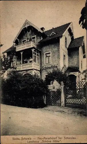 Ak Neuporschdorf Bad Schandau Sächsische Schweiz, Landhaus Schöne Höhe