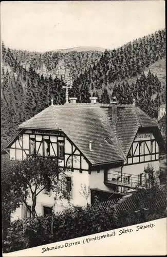 Ak Ostrau Bad Schandau Sächsische Schweiz, Haus Falkenstein