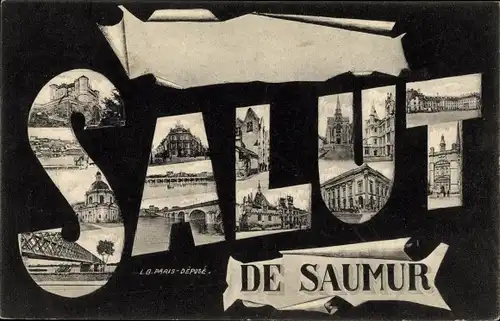 Buchstaben Ak Saumur Maine et Loire, Stadtbilder, Souvenir