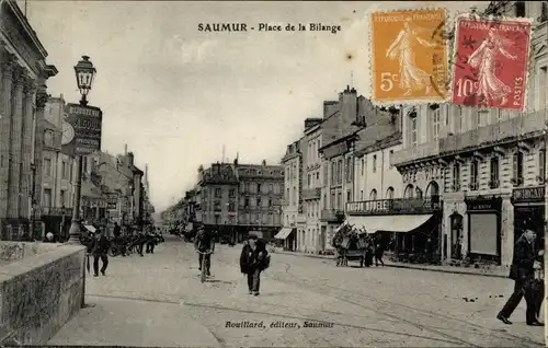 Ak Saumur Maine et Loire, Place de la Bilange