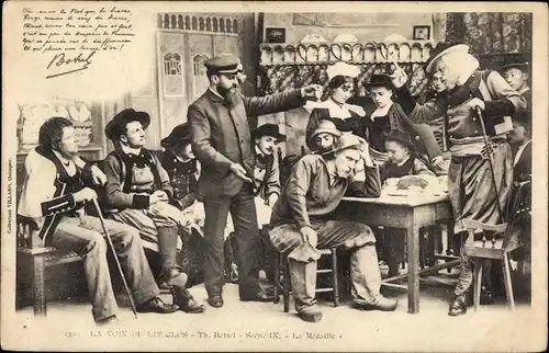 Ak La voix de Lit Clos, Theodore Botrel, Scene IX, La Medaille, Diskussion