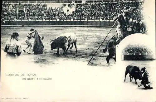 Ak Stierkampf, Corrida de Toros, un quite adornado