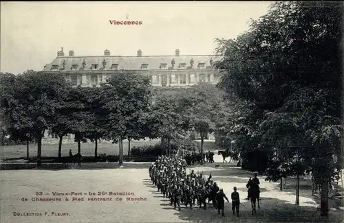 Ak Vincennes Val de Marne, Vieux Fort, Le 26 Bataillon de Chasseurs a Pied rentrant de Marche