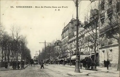 Ak Vincennes Val de Marne, Rue de Paris