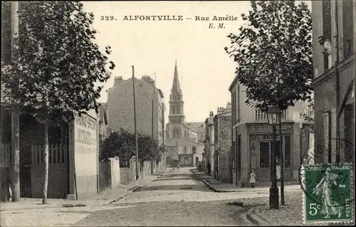 Ak Alfortville Val de Marne, Rue Amelie