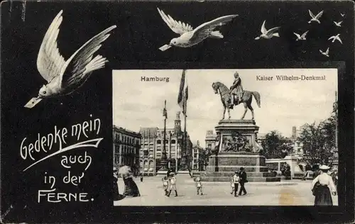 Passepartout Ak Hamburg Mitte, Kaiser Wilhelm Denkmal
