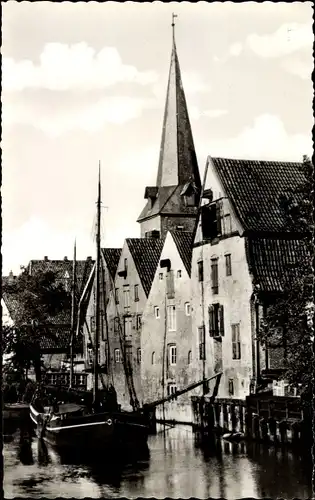 Ak Otterndorf in Niedersachsen, Speicher an der Medem