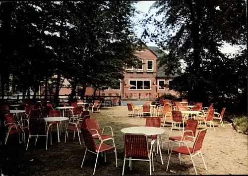 Ak Rosdorf in Schleswig Holstein, Waldgaststätte Waidmannsruh, Terrasse