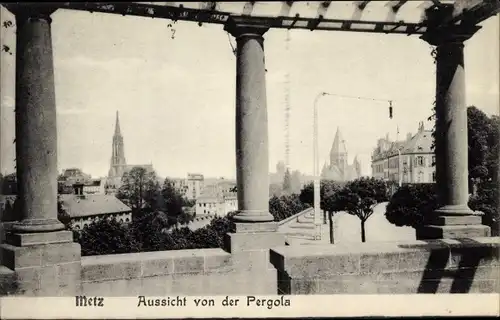 Ak Metz Moselle, Aussicht von der Pergola