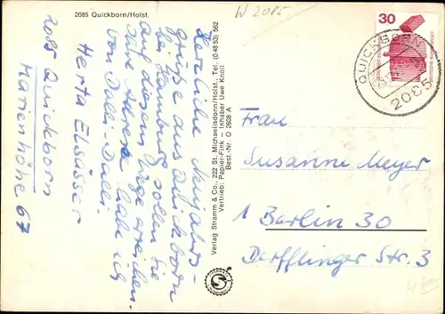 Ak Quickborn in Schleswig Holstein, Wohnblock, Seeblick, Freibad