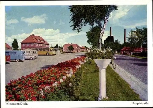 Ak Wiesmoor in Ostfriesland, Hauptstraße, Parkplatz