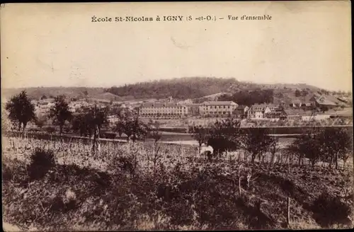 Ak Igny Essonne, Ecole Saint Nicolas, Vue d'ensemble