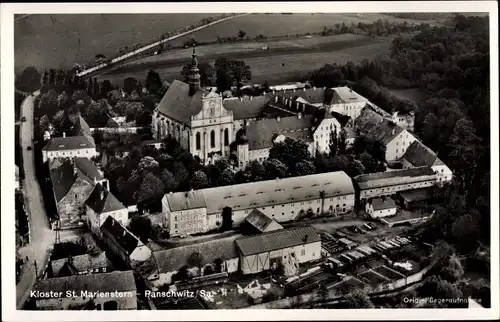 Ak Panschwitz Kuckau Oberlausitz, Kloster St. Marienstern, Fliegeraufnahme