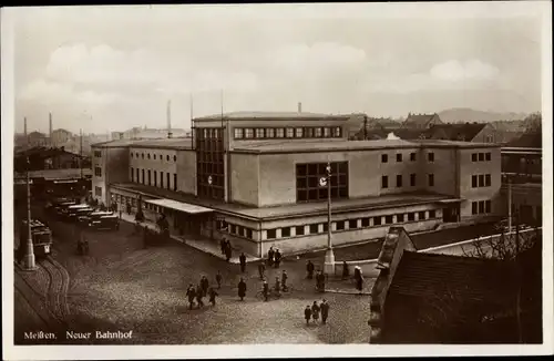 Ak Meißen in Sachsen, Neuer Bahnhof