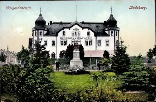 Ak Radeberg Sachsen, Kriegerdenkmal, Restaurant Lindenhof