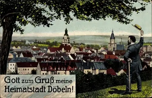 Ak Döbeln in Sachsen, Stadtpanorama