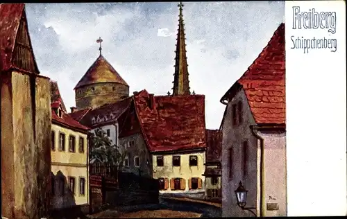 Künstler Ak Freiberg in Sachsen, Schippchenberg, Kornblumentag 1913