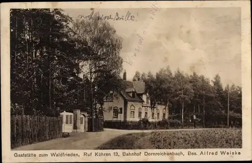 Ak Dornreichenbach Lossatal Sachsen, Gaststätte zum Waldfrieden, Inh. Alfred Weiske