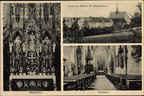 Ak Panschwitz Kuckau Oberlausitz, Kloster St. Marienstern, Marienaltar, Hochaltar