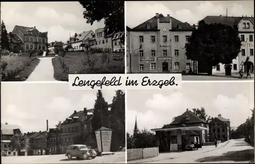 Ak Pockau Lengefeld im Erzgebirge Sachsen, Stadtansichten, Gebäude, Autos