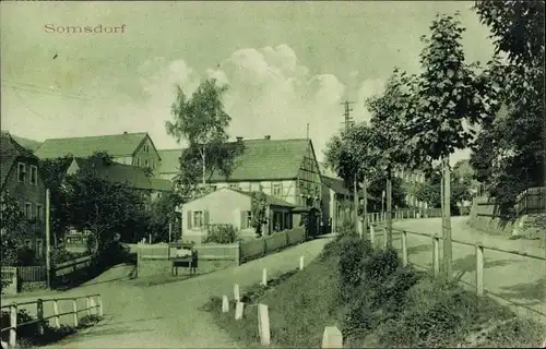 Ak Somsdorf Freital in Sachsen, Teilansicht der Ortschaft