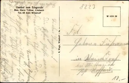Ak Limbach Wilsdruff Sachsen, Gasthof zum Erbgericht