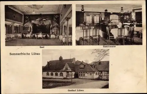 Ak Lübau Rabenau Erzgebirge, Gasthof Lübau, Innenansicht