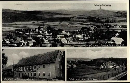 Ak Kämmerswalde Cämmerswalde Neuhausen im Erzgebirge, Gasthof, Schwartenberg, Ortsansicht