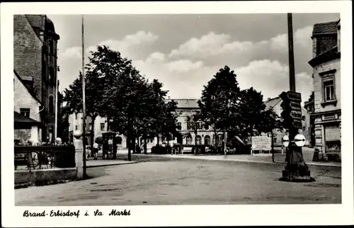 Ak Brand Erbisdorf Sachsen, Blick auf den Marktplatz