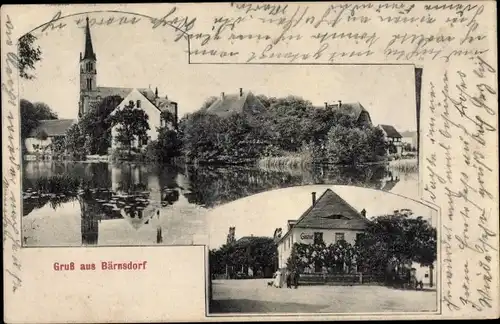 Ak Bärnsdorf Radeburg Sachsen,Blick auf den Ort, Gasthof