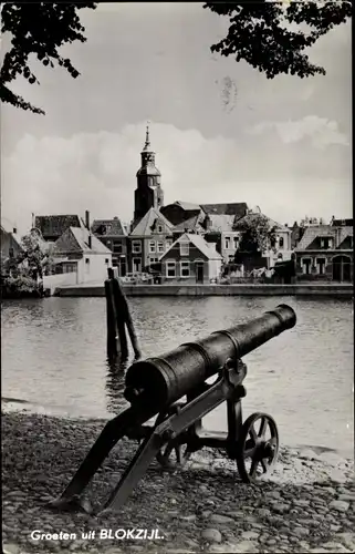 Ak Blokzijl Overijssel Niederlande, Kanone am Wasser