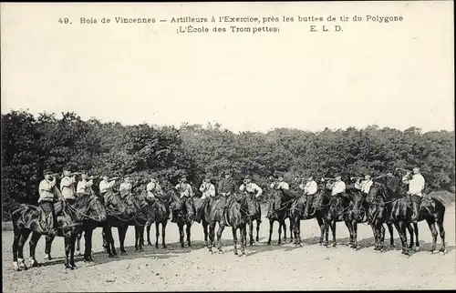 Ak Vincennes Val de Marne, Artillerie a l'Exercice, pres les buttes de tir du Polygone