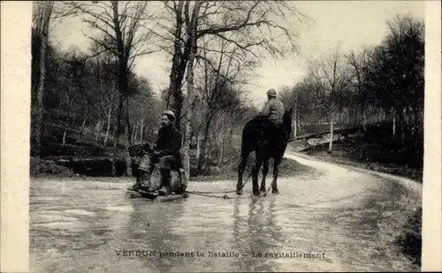 Ak Verdun Meuse, Pendant la Bataille, La ravitaillement