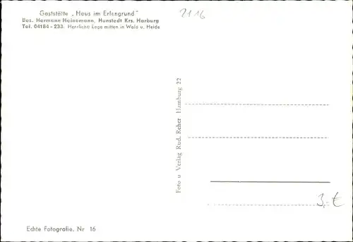 Ak Hanstedt Niedersachsen, Gaststätte Haus im Erlengrund