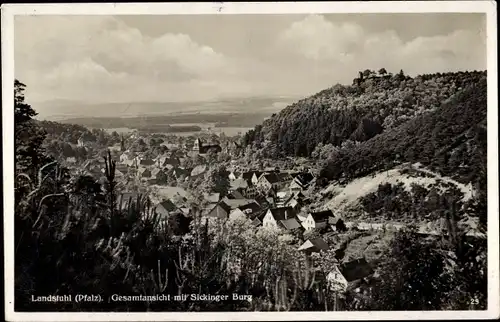 Ak Landstuhl in Rheinland Pfalz, Gesamtansicht mit Sickinger Burg