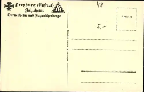 Ak Freyburg an der Unstrut, Jahnheim, Turnerheim und Jugendherberge, Inneres, DJH