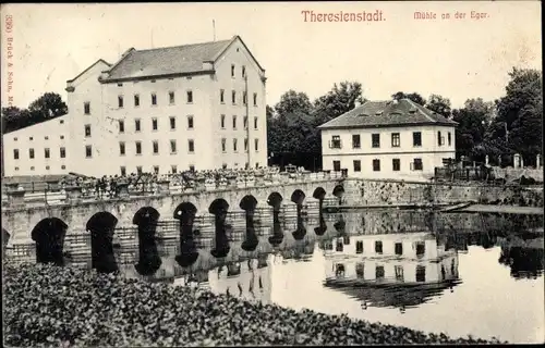 Ak Terezín Theresienstadt Region Aussig, Mühle an der Eger