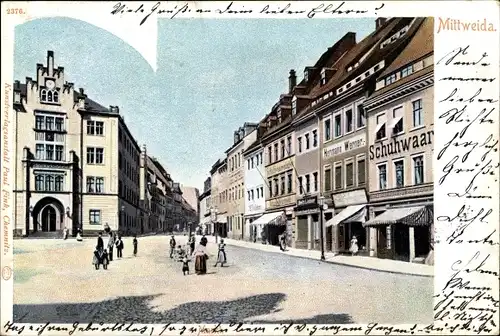 Ak Mittweida in Sachsen, Markt, Geschäft Hermann Werner