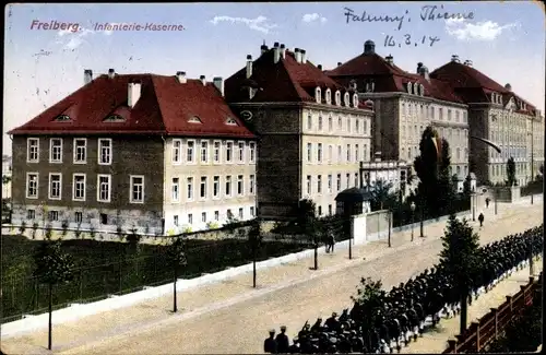 Ak Freiberg in Sachsen, Infanterie Kaserne