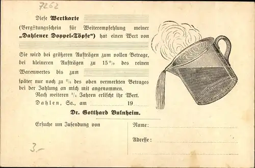 Ak Dahlen in Sachsen, Dahlener Doppeltöpfe, Dr Gotthard Bulnheim