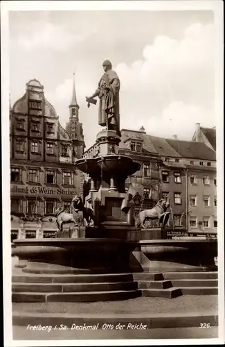 Ak Freiberg im Kreis Mittelsachsen, Denkmal Otto der Reiche, Weinstuben