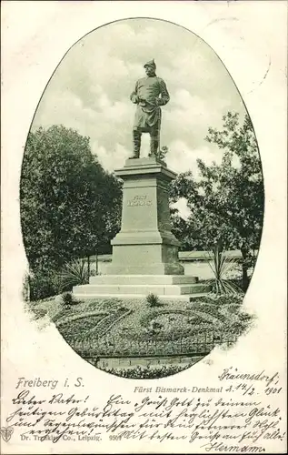 Ak Freiberg im Kreis Mittelsachsen, Fürst Bismarck Denkmal