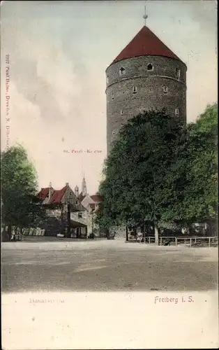 Ak Freiberg in Sachsen, St. Petri Kirche, Donatsturm