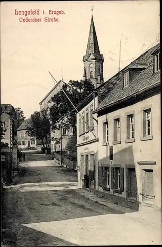 Ak Lengefeld im Erzgebirge Sachsen, Blick in die Oederaner Straße