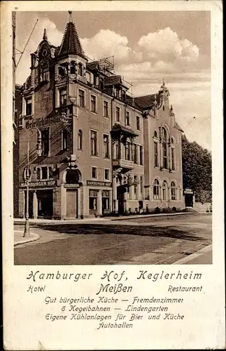 Ak Meißen an der Elbe, Hotel Hamburger Hof, Keglerheim