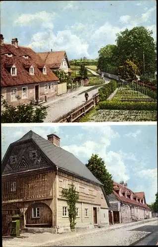 Ak Herrnhut in der Oberlausitz, Blick in die Hutberggasse