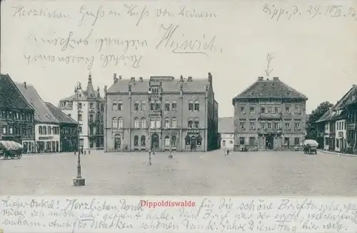 Ak Dippoldiswalde im Erzgebirge, Marktplatz, Rathaus
