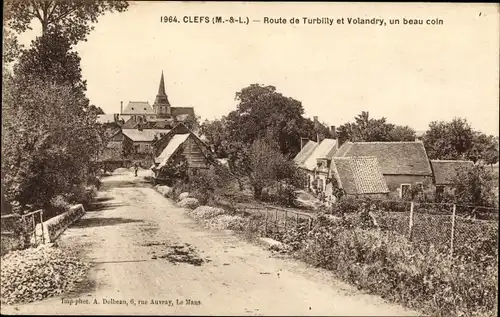 Ak Clefs Maine et Loire, Route de Turbilly et Volandry, un beau coin